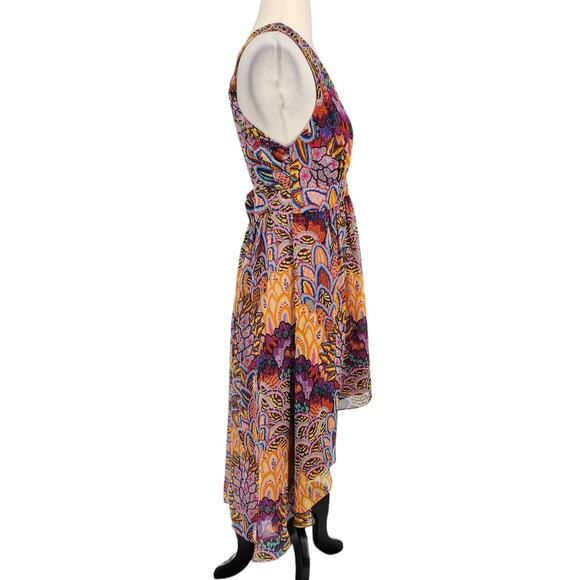 Nicole Miller Silk Halter Open Back Hi Low Dress - Picture 3 of 7